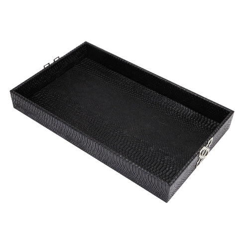 Black Croc Leather Tray Geo